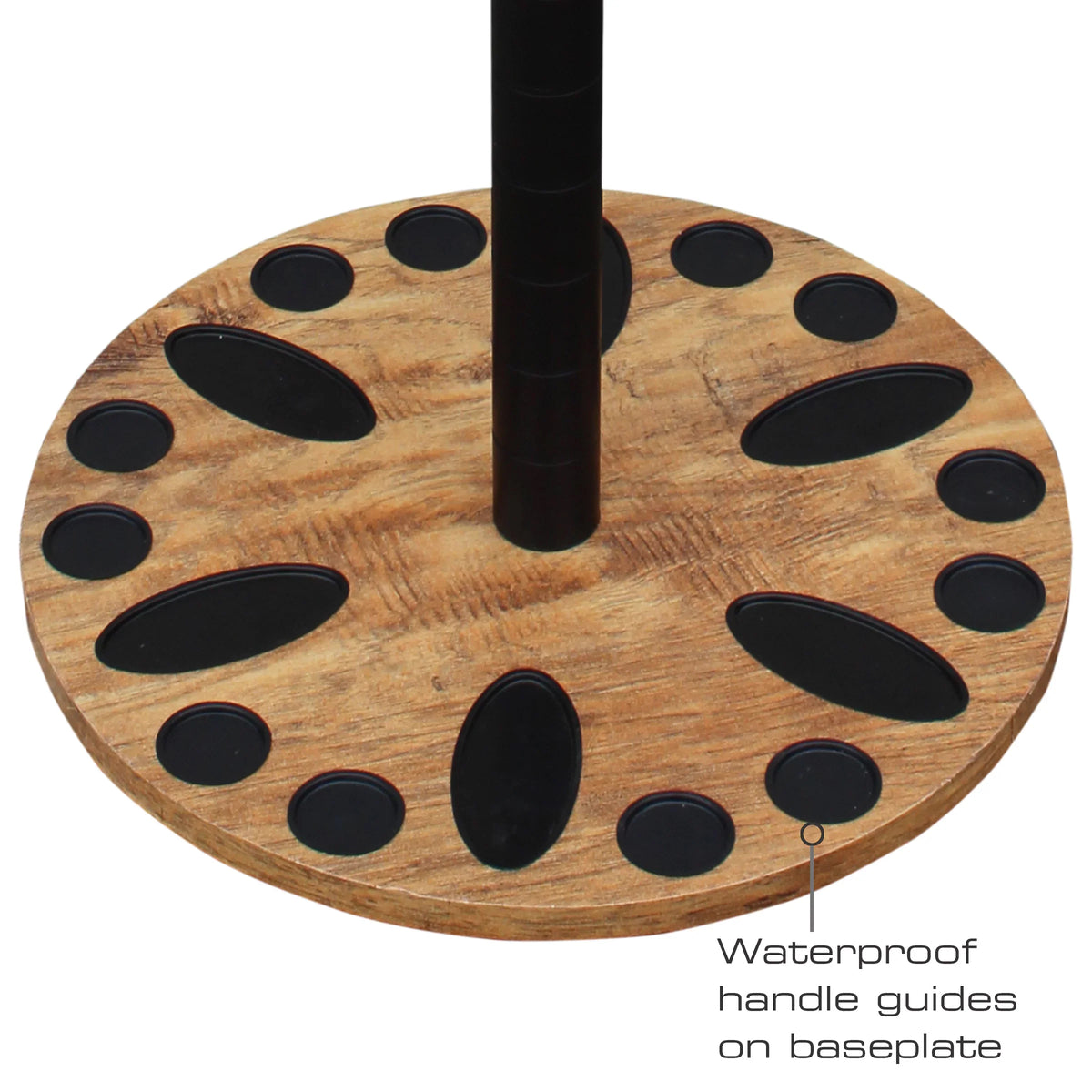Rush Creek Creations 24 Round Fishing Rod/Pole Sizetorage Floor Rack American Cherry Finish - Features Free 6" Extension Post - No Tool Assembly