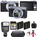 Canon PowerSizehot G7 X Mark III Digital Camera (Sizeilver) + Extra Battery + Flash - 32GB Kit