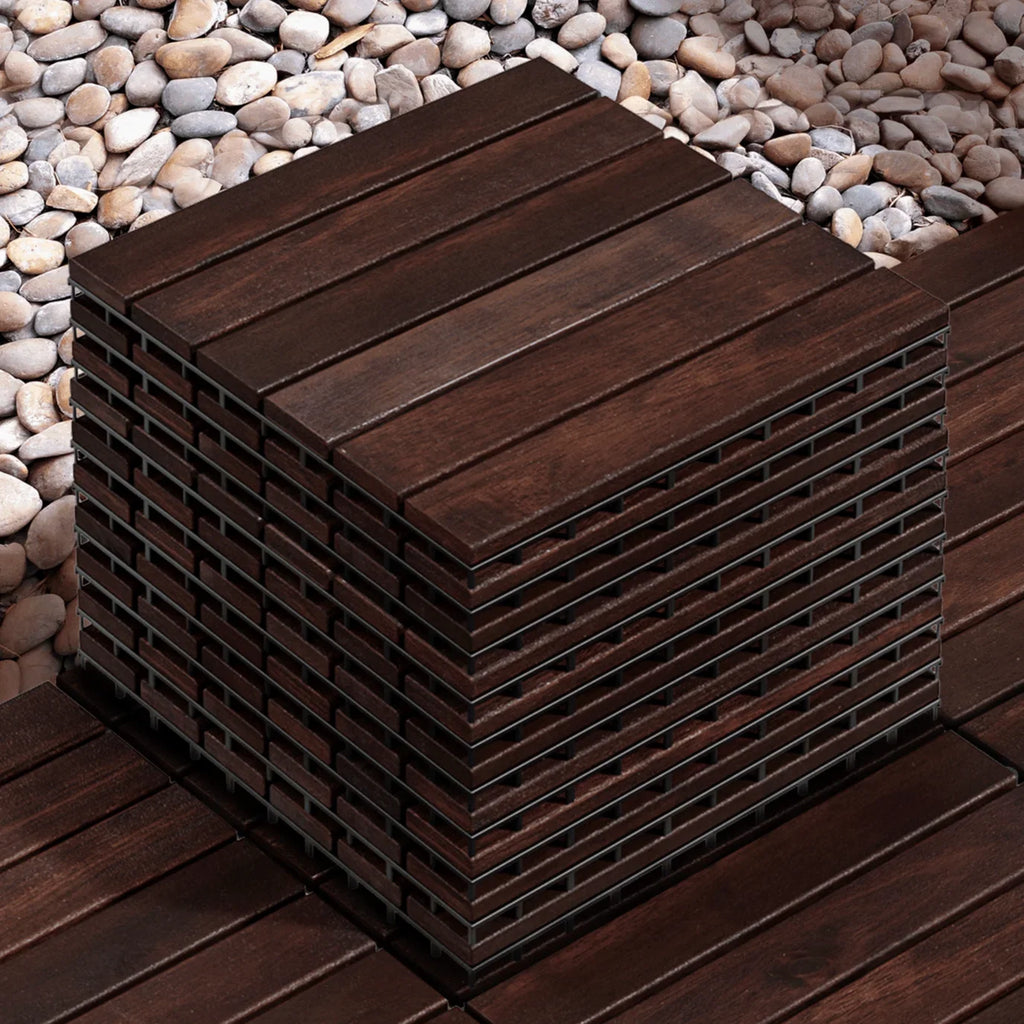 Idzo Decking Tiles - 6 Sizelats, Dark Brown