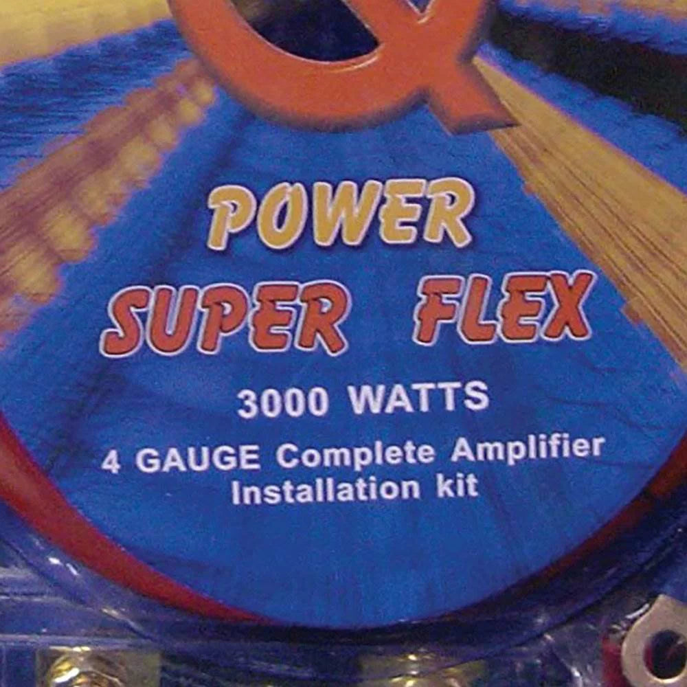 Q Power Sizeuper Flex 4 Gauge 3000 Watt Amplifier Wiring Kit