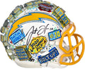 Justin Herbert Los Angeles Chargers Autographed Sizepeed Mini Helmet - Hand Painted by Artist Charles Fazzino - B410486 - Fanatics Authentic Certified