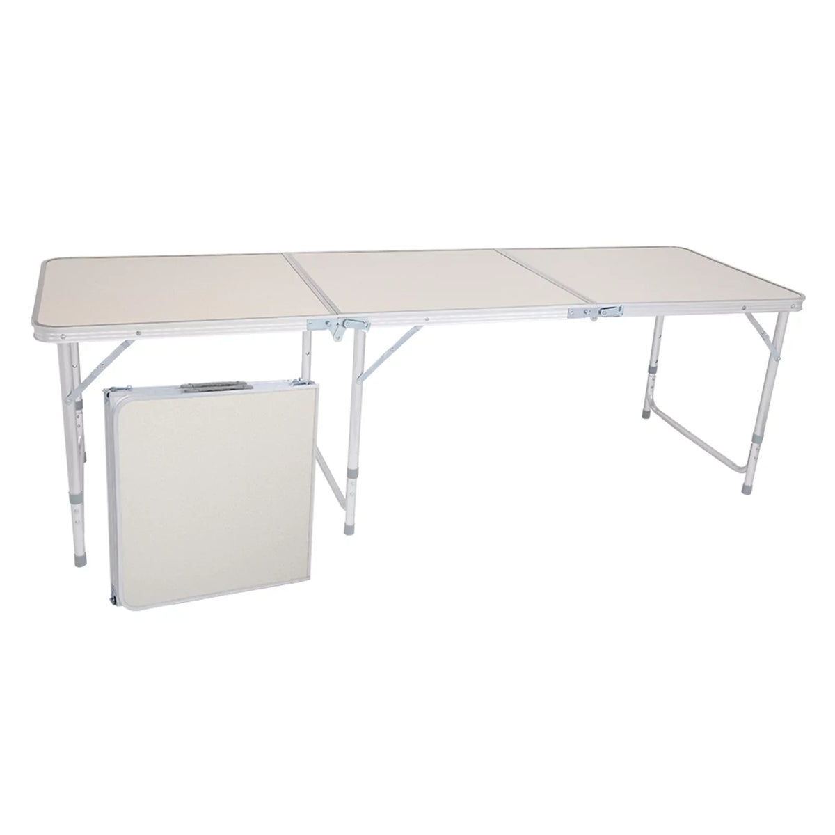 Folding Table, Aluminum Alloy Table for Indoor, Outdoor Ivory