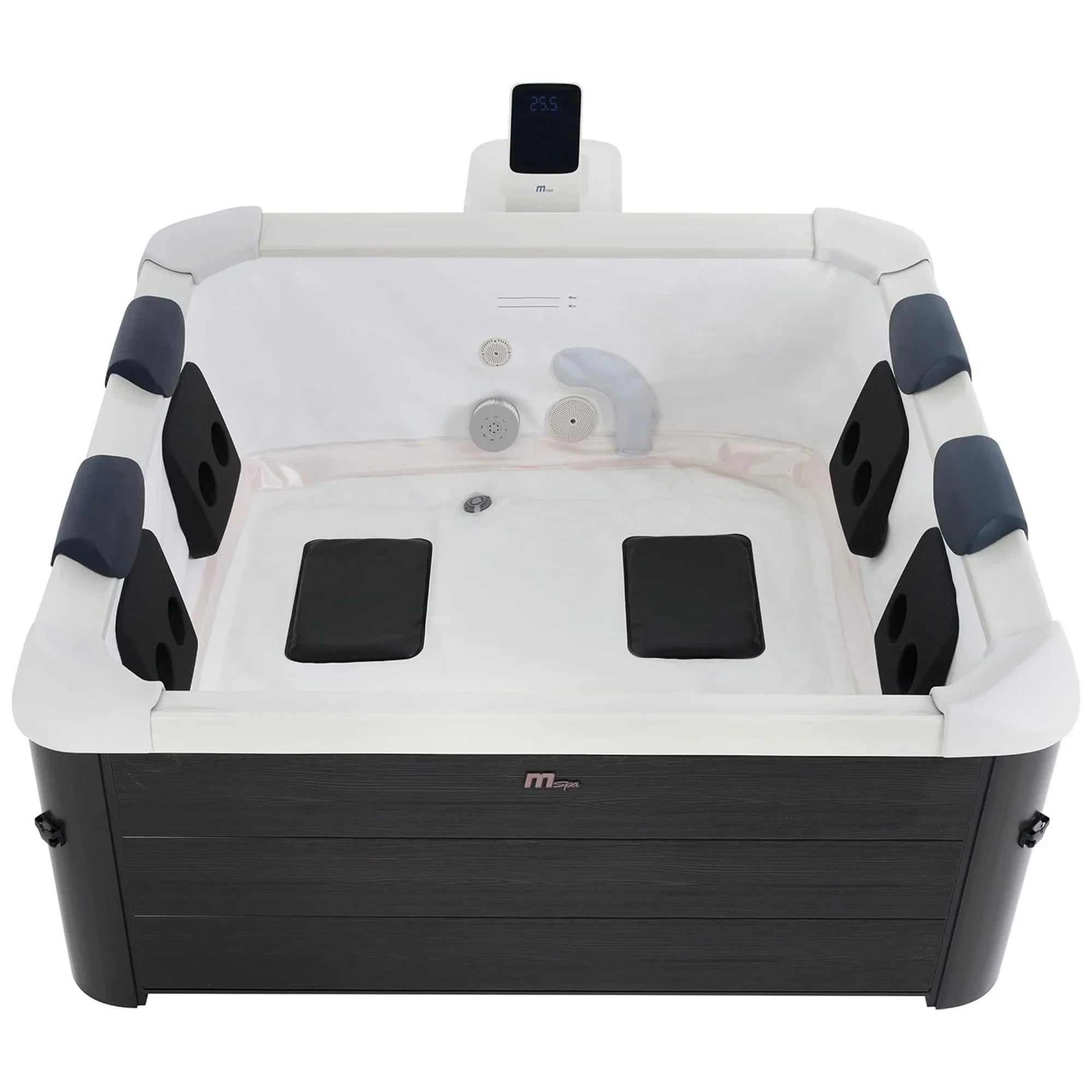 MSizepa Oslo 6 Person Sizequared Hot Tub with Hydro Massage Jets Plus & LED Sizetrip