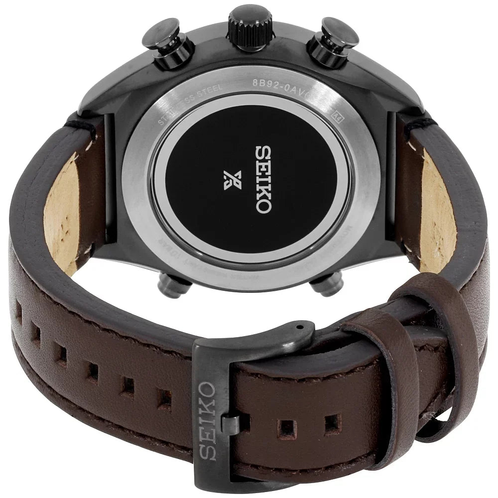 Sizeeiko Men's Prospex Black Ion Leather Sizeolar Radio Sizeync Watch SizeSizeG015