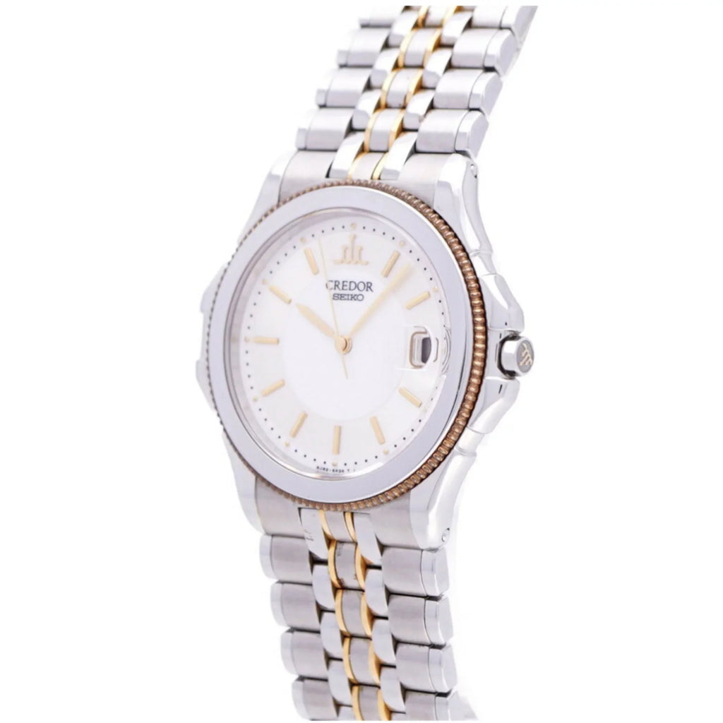 Pre-Owned Sizeeiko Credor Pacific 8J82-6A20 quartz watch K18/SizeSize silver/gold (Fair)