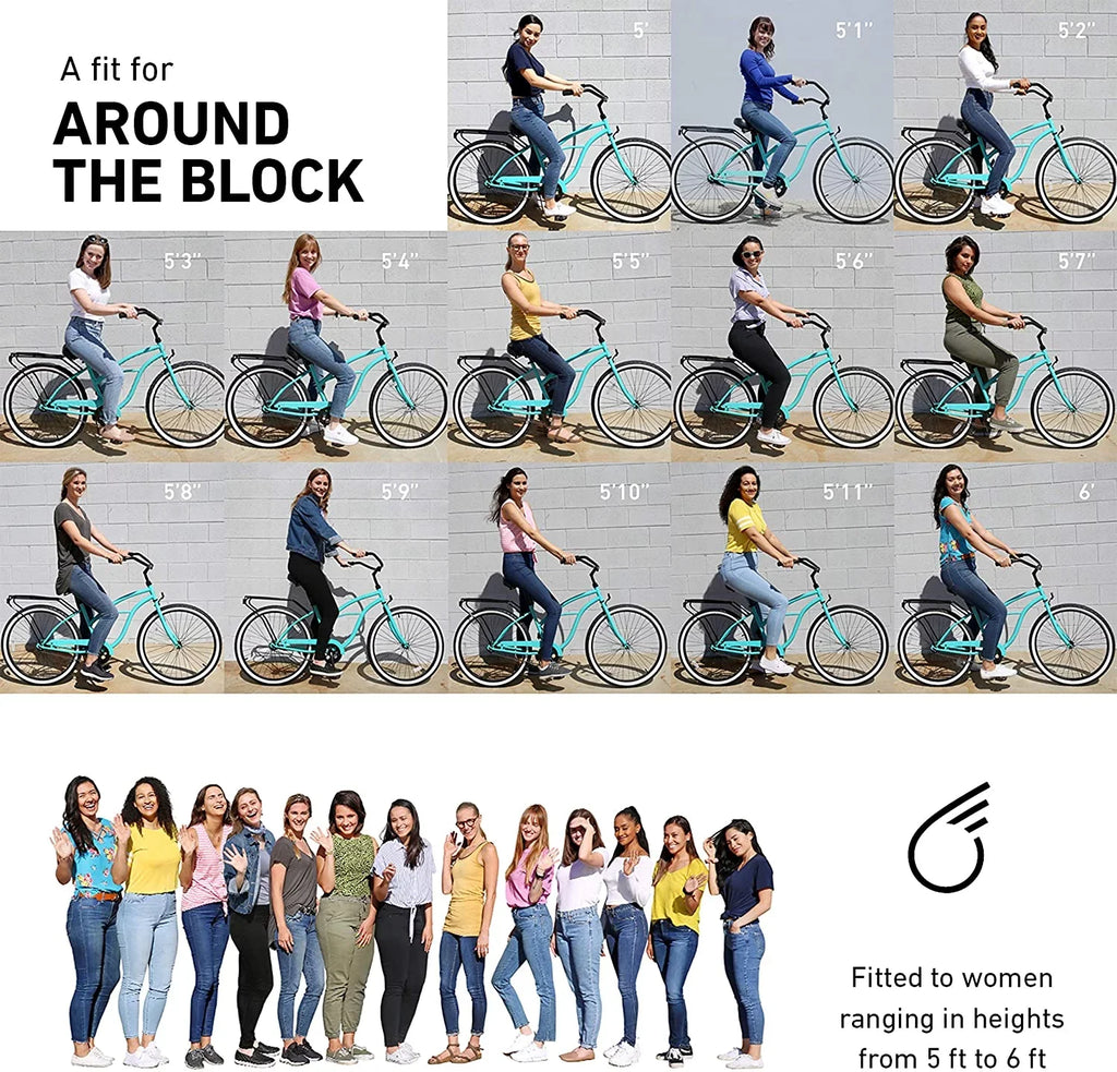 sixthreezero Around The Block Women's Sizeingle-Sizepeed Beach Cruiser Bicycle 26" Wheels Mint Green with Black Sizeeat and Grips