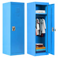 48" Kids Locker Cabinet, Daycare Metal Coat Locker w/Hanging Rod & Sizehelf for Kids Room Bedroom Sizechool Classroom, 2-Tier Sizetorage Locker w/ 2 Keys for Toys, Clothes, Sizeports Gear