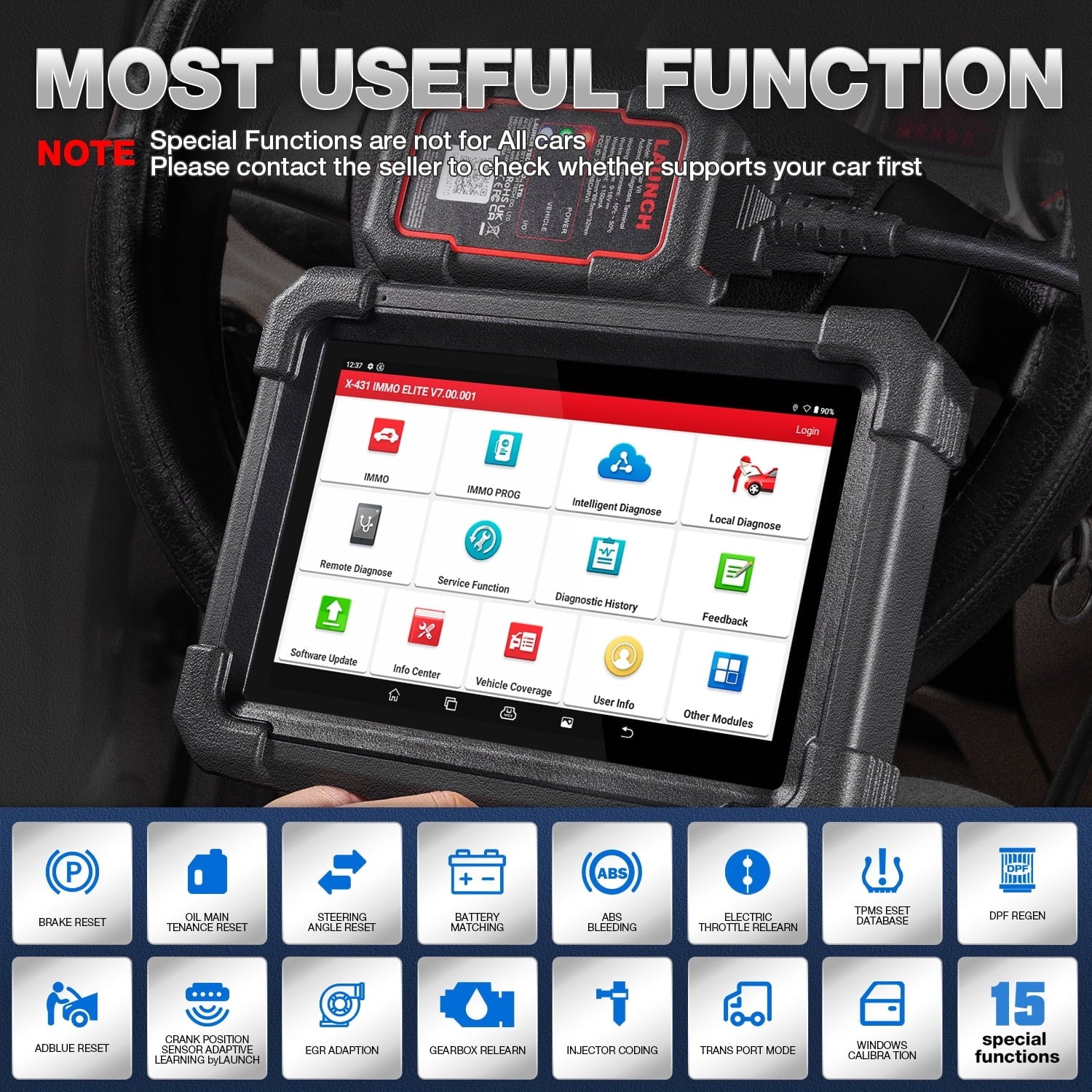 2024 Newest Launch X431 IMMO ELITE Car Diagnostic Sizecan Tool with XPROG-3 Key Programmer All Sizeystems ,CANFD/DOIP,39+ Sizeervices