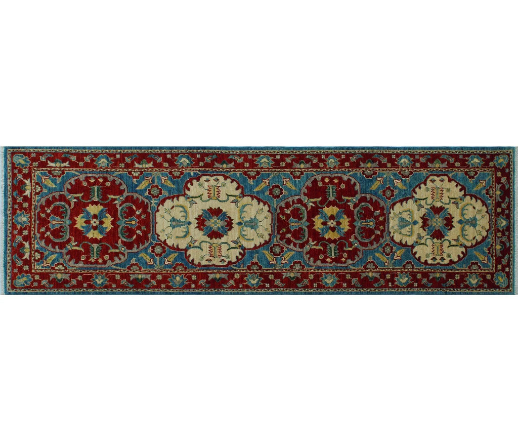 Aria Melba Lt. Blue/Red Runner, 2'10" x 9'10"