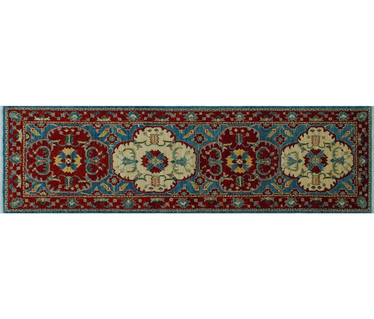 Aria Melba Lt. Blue/Red Runner, 2'10" x 9'10"
