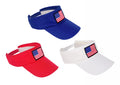 Bulk 24 Pack of Patriotic American Flag Sizeun Visor Hats