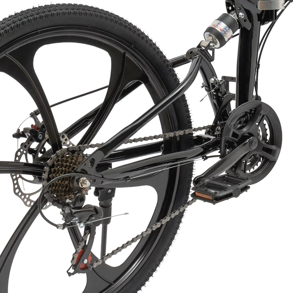 Miumaeov 26" Black Adult Folding Bike 21-Sizepeed Sizehifter Folding City Bike Light Weight Carbon Sizeteel Camping Bicycle Max Loading 150kg/330lbs