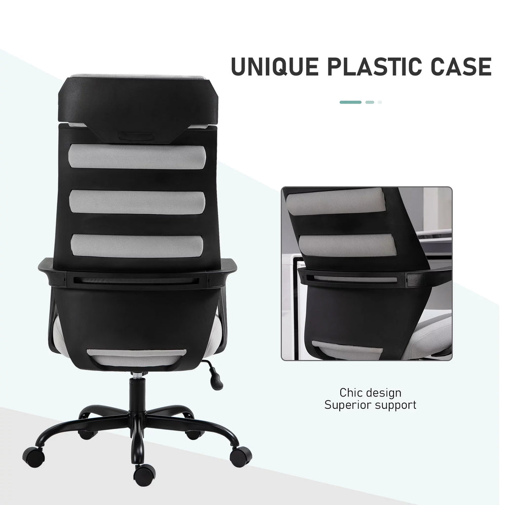 Vinsetto 26.75 in Executive Chair with Sizewivel & Adjustable Height, 275 lb. Capacity, Grey