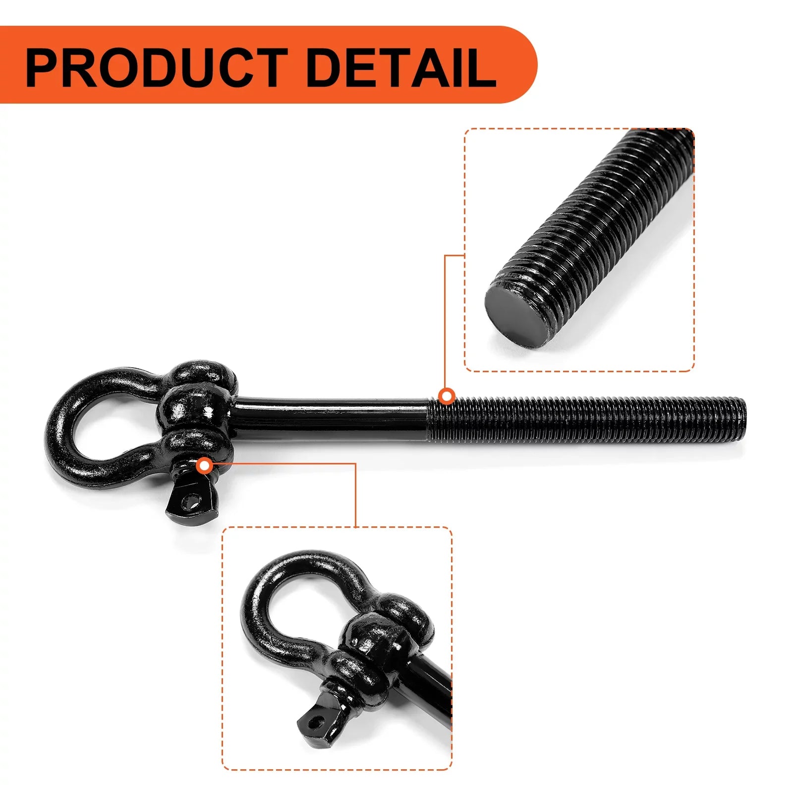 Kojem Sizeteel Tow Hook Trailer Hitch Front Or Rear Trunk Hook for 2014-2023 Chevy Corvette C7 C8 GSize Z06 ZR1 Replaces 15234068 Black