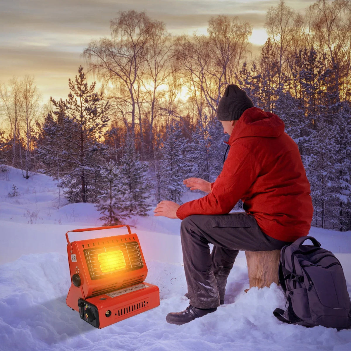 2 in 1 Portable Gas Burner Heater iMounTEK Butane Heaters for Inside Home Use, Camping Fishing