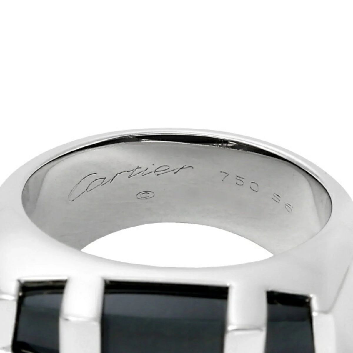 Pre-Owned Cartier Kiss of the Dragon Tiger Eye K18WG Ivory Gold Ring (Good)