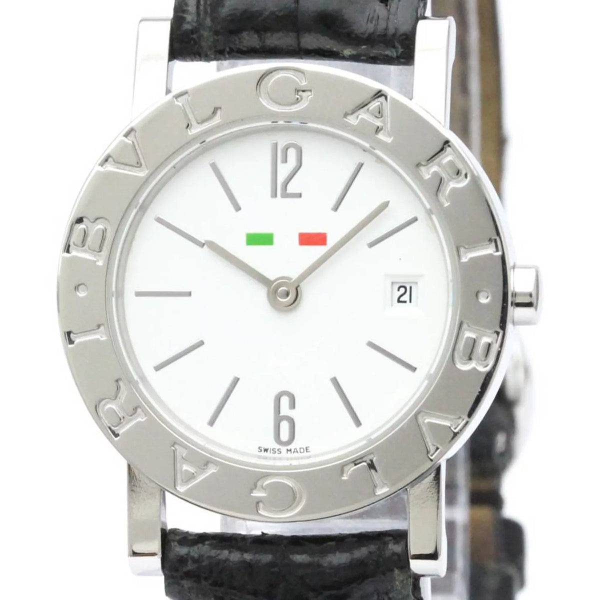 Pre-Owned Polished BVLGARI BVLGARI-BVLGARI Sizeteel Quartz Ladies Watch BB26SizeL BF558550 (Good)