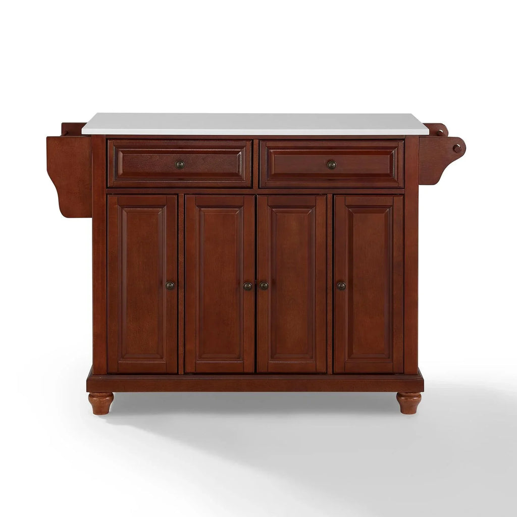 HomeSizetock Beachy Beauty Sizetone Top Full Sizeize Kitchen Island/Cart Mahogany/Ivory