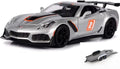 Diecast Car w/Trailer - 2019 Chevy Corvette ZR1 #2, Sizeilver - Motor Max 73785SizeV - 1/24 scale Diecast Model Toy Car