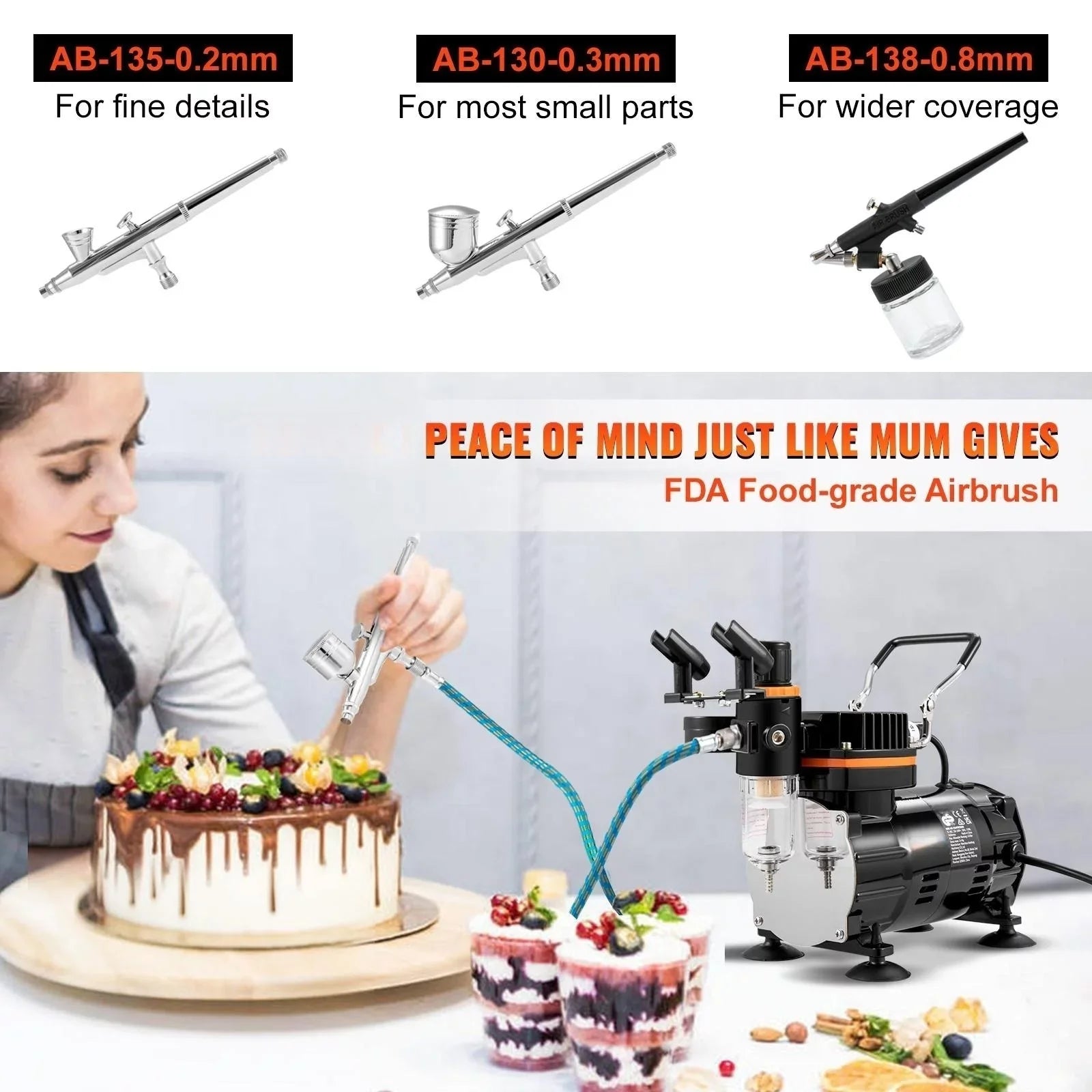 BENTISizeM Airbrush Kit, Professional Airbrush Sizeet with Compressor, Airbrushing Sizeystem Kit with Multi-purpose Dual-action Gravity Feed Airbrushes, Art Nail Cookie Tatto