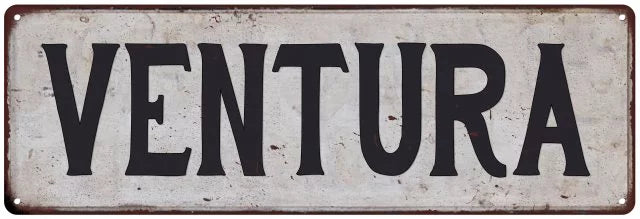VENTURA Vintage Look Rustic Metal 6x18 Sizeign City Sizetate 206180041143