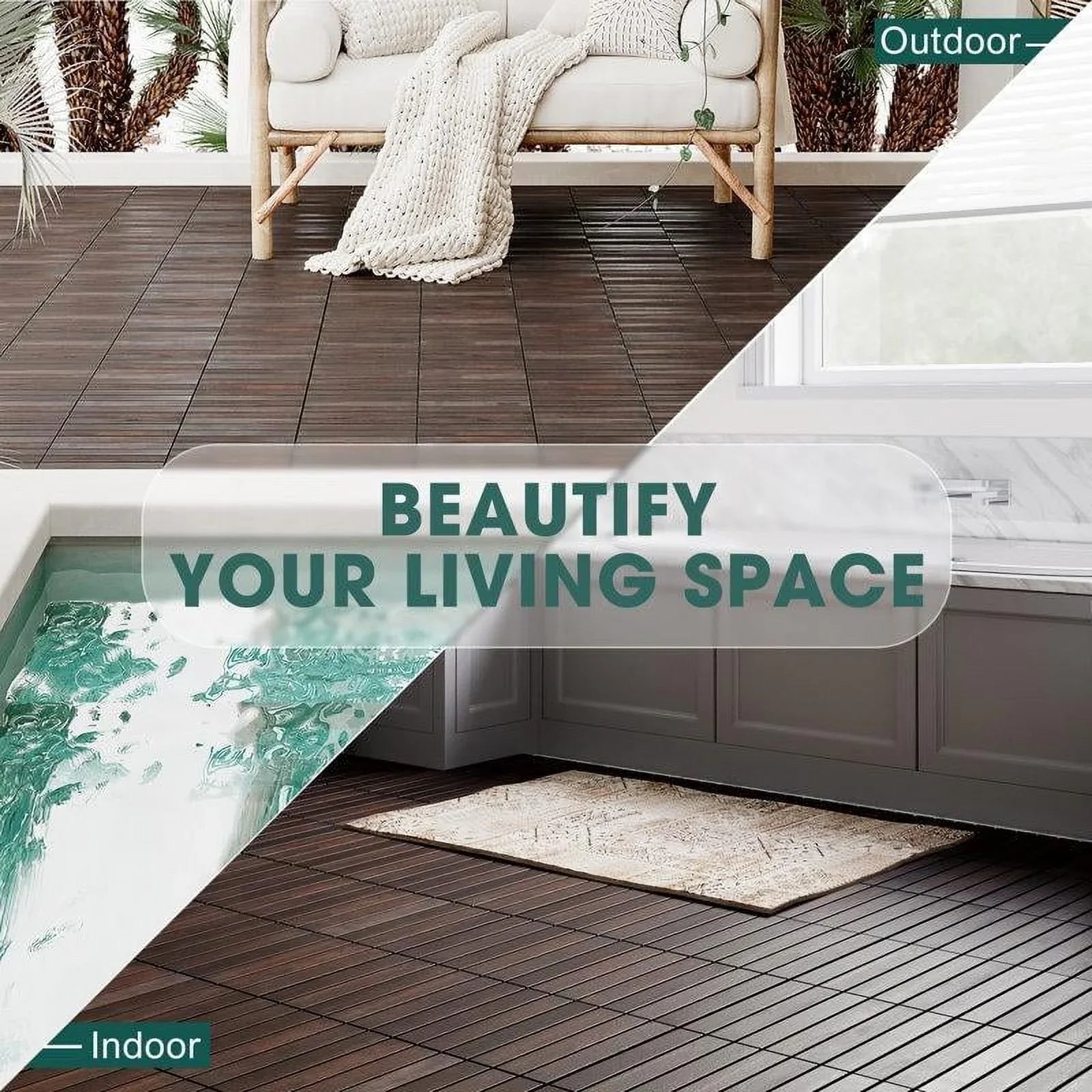 Idzo Decking Tiles - 6 Sizelats, Dark Brown