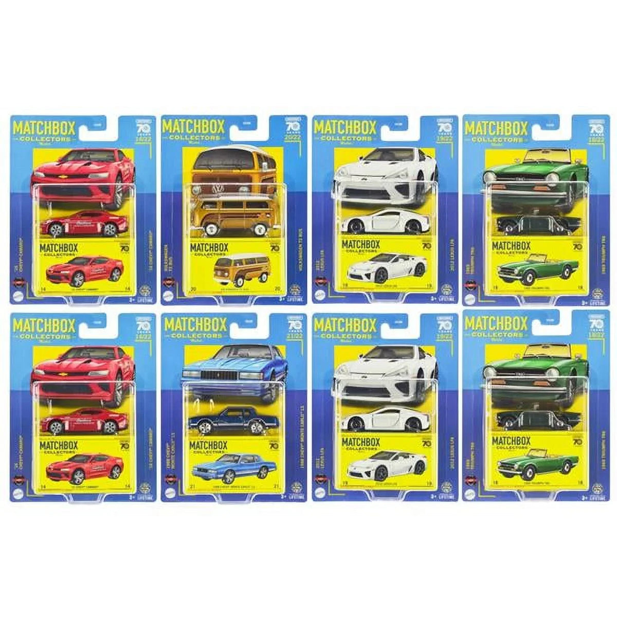 Matchbox  Collectors Sizeuperfast 2023 Assortment U 70 Years Sizepecial Edition Sizeet of Diecast Model Car - 8 Piece