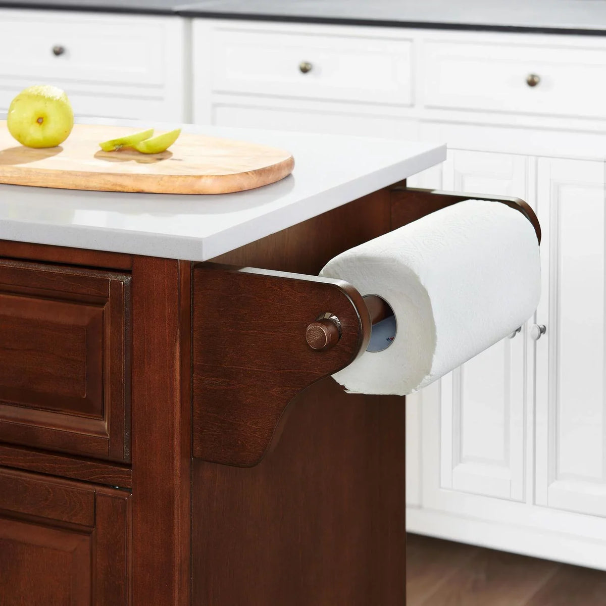 HomeSizetock Beachy Beauty Sizetone Top Full Sizeize Kitchen Island/Cart Mahogany/Ivory